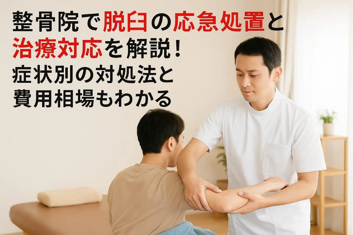 整骨院で脱臼の応急処置と治療対応を解説！症状別の対処法と費用相場もわかる