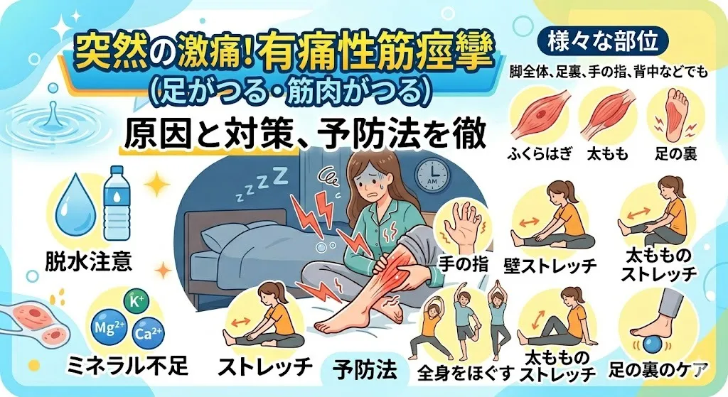 【筋肉が攣る　有痛性筋痙攣　整骨院】有痛性筋痙攣（筋肉が攣る）について