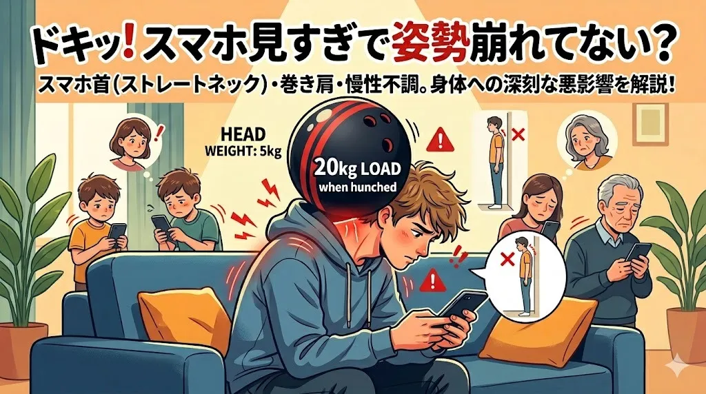 【姿勢不良　ストレートネック　整骨院】スマホによる姿勢不良について